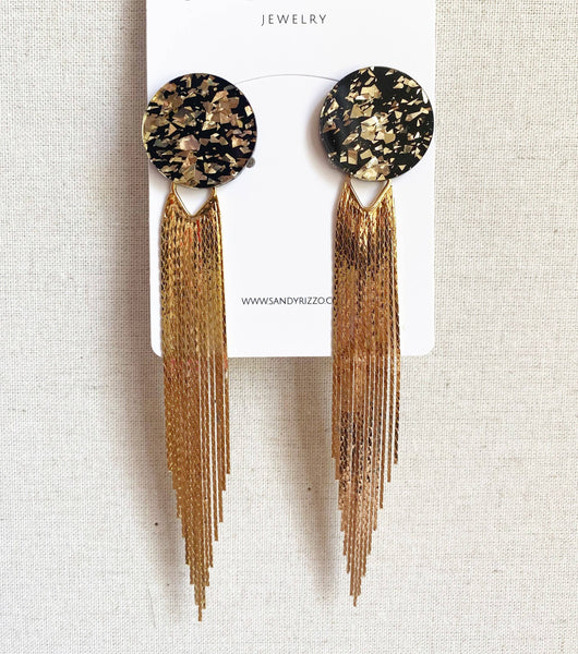 Lifestyles of The Rich Convertible Fringe Button Earrings
