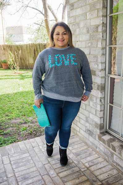 Love Leopard French Terry Sweatshirt
