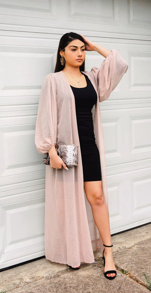 A Gatsby Dream Rose Shimmery Duster