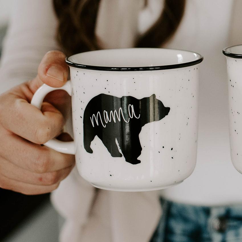 Parents to be Gift - Papa and Mama bear mug set, Mugs for ne