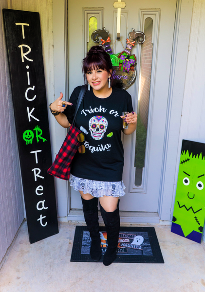 Trick or Tequila Halloween Graphic Tee