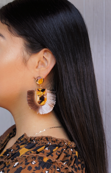 Spiced Apple Acrylic Fringe Earrings