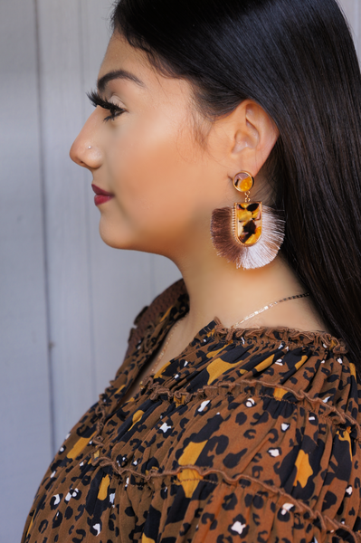 Spiced Apple Acrylic Fringe Earrings