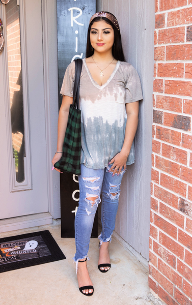 Uptown Girl Ombre Tie Dye Top-Mocha Java Blend