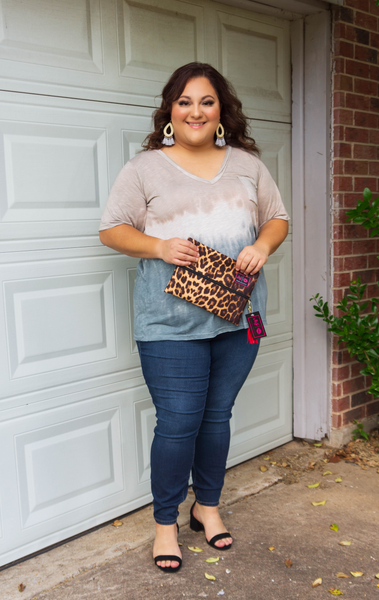 Uptown Girl Ombre Tie Dye Top-Mocha Java Blend