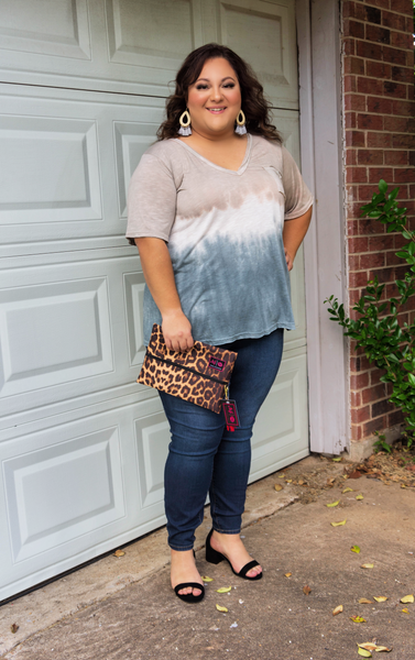 Uptown Girl Ombre Tie Dye Top-Mocha Java Blend