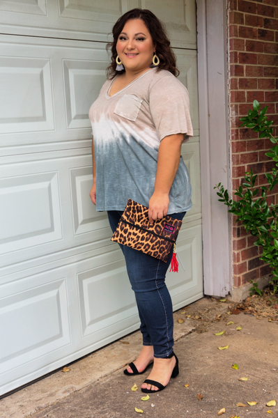 Uptown Girl Ombre Tie Dye Top-Mocha Java Blend