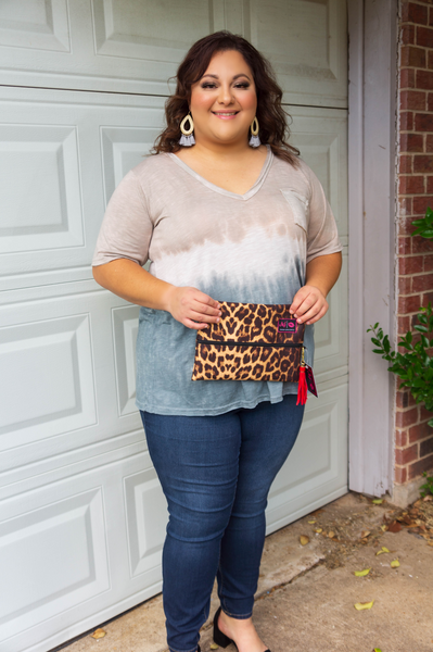 Uptown Girl Ombre Tie Dye Top-Mocha Java Blend