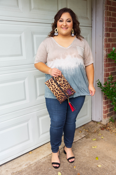 Uptown Girl Ombre Tie Dye Top-Mocha Java Blend