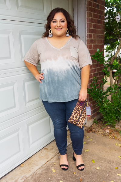 Uptown Girl Ombre Tie Dye Top-Mocha Java Blend