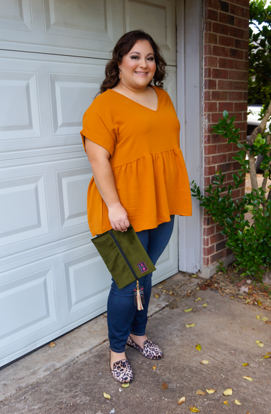 Date Night At The Pumpkin Patch Shift Top-Pumpkin Spice