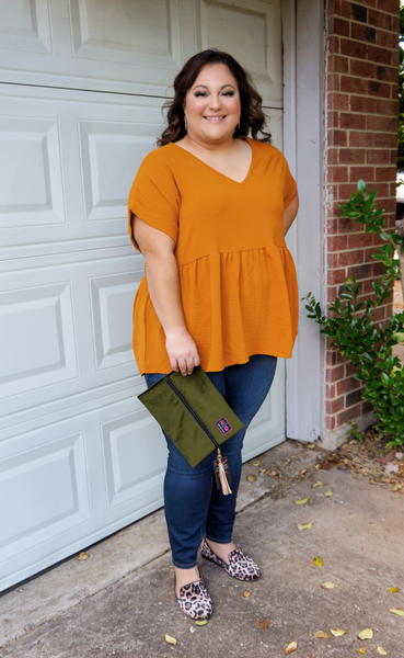Date Night At The Pumpkin Patch Shift Top-Pumpkin Spice