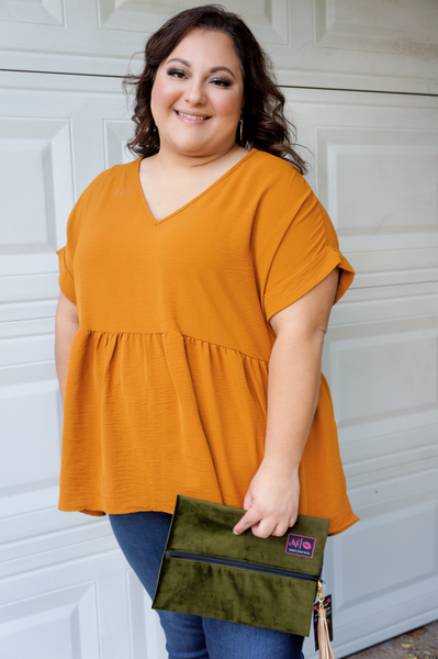 Date Night At The Pumpkin Patch Shift Top-Pumpkin Spice