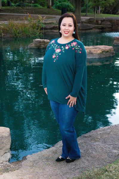 Forest Green Embroidered Tunic