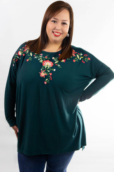 Forest Green Embroidered Tunic