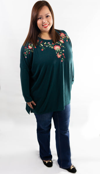 Forest Green Embroidered Tunic