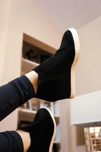 "The Layla" Faux Suede Wedge Sneakers