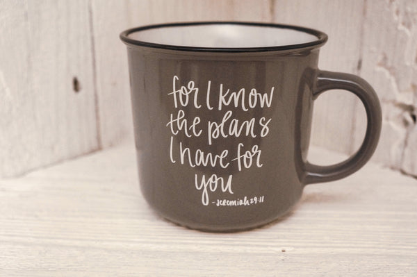 "For I Know The Plans" Jeremiah 29:11 Campfire Coffee Mug