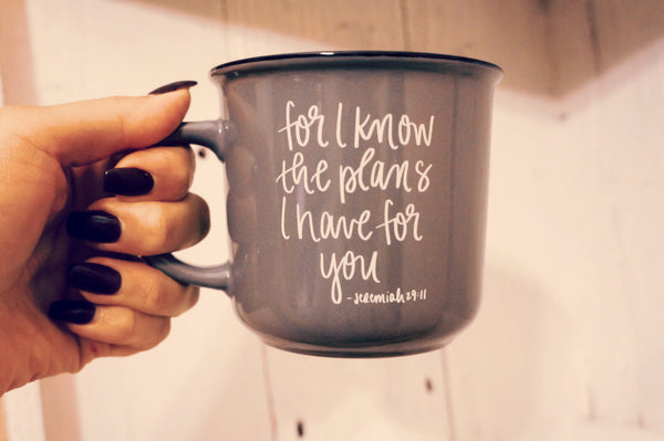 "For I Know The Plans" Jeremiah 29:11 Campfire Coffee Mug