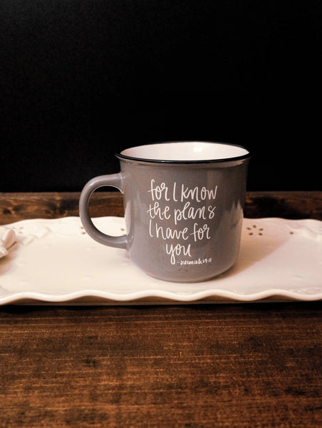 "For I Know The Plans" Jeremiah 29:11 Campfire Coffee Mug