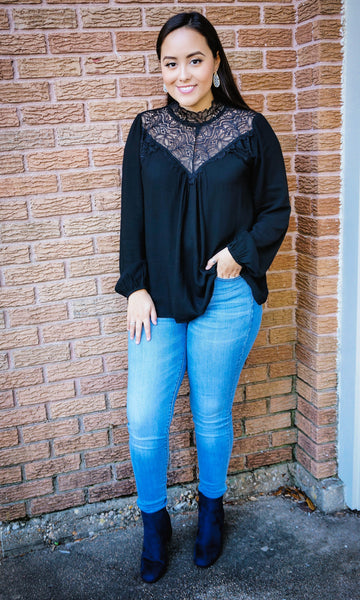 She's All That & More Black Lace Top