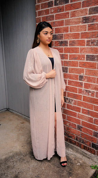 A Gatsby Dream Rose Shimmery Duster