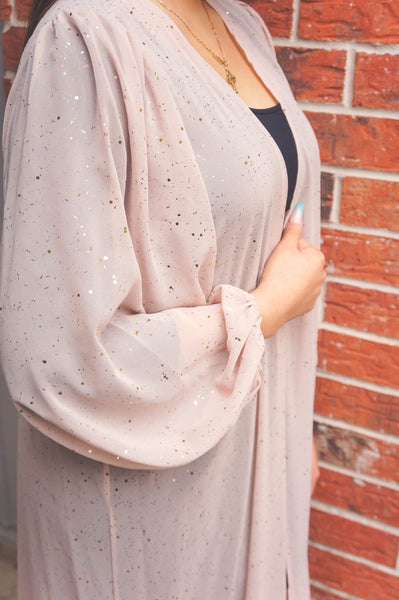 A Gatsby Dream Rose Shimmery Duster