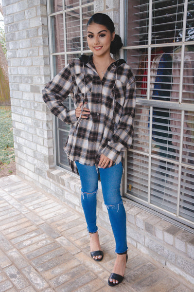 Coffee First Button Up Top in Brown