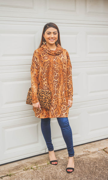 Take A Walk On The Wild Side Snake Print Tunic
