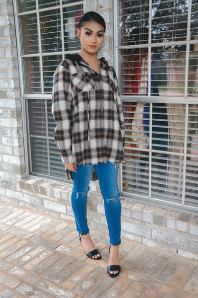 Coffee First Button Up Top in Brown