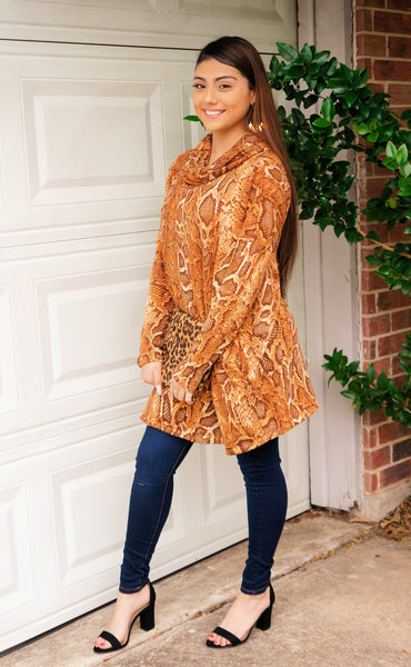 Take A Walk On The Wild Side Snake Print Tunic