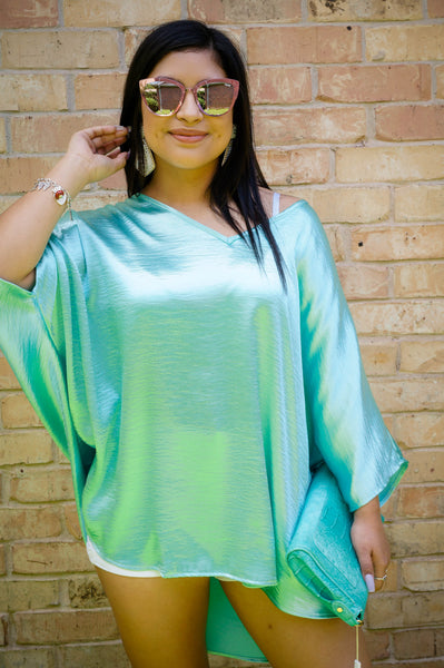 Sea Glass Treasures On The Shores Of Rodanthe Aquamarine Tunic Top