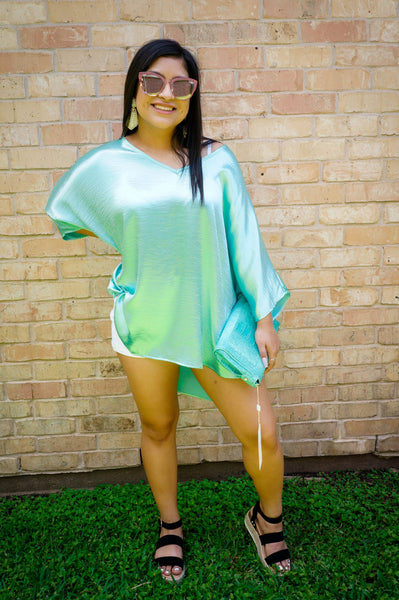 Sea Glass Treasures On The Shores Of Rodanthe Aquamarine Tunic Top