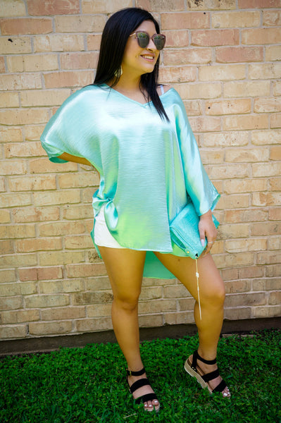 Sea Glass Treasures On The Shores Of Rodanthe Aquamarine Tunic Top
