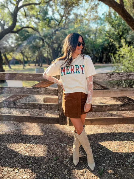 Festive Plaid Merry Tee
