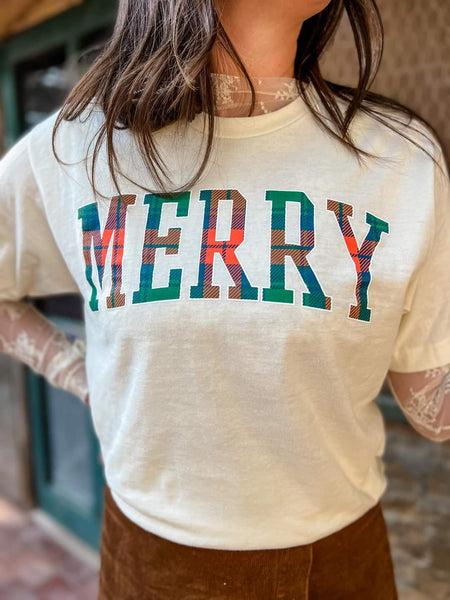 Festive Plaid Merry Tee