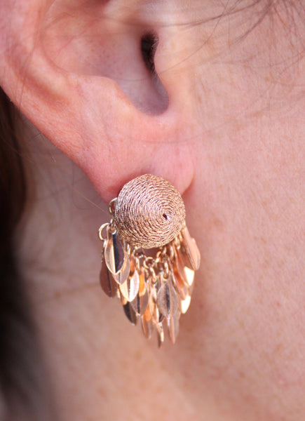 Edge Of A Petal Metal Accent Drop Earrings