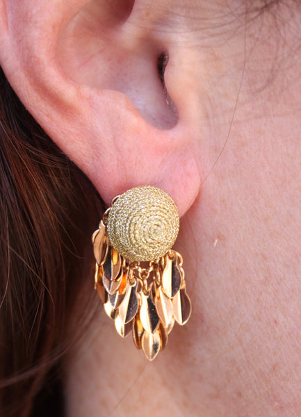 Edge Of A Petal Metal Accent Drop Earrings