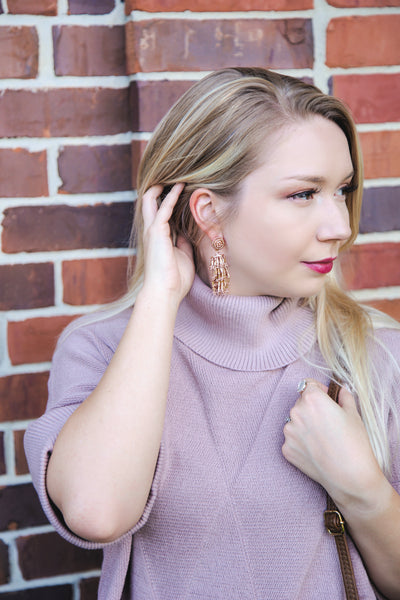 Anywhere She Goes Pullover Sweater Top-Dusty Rose