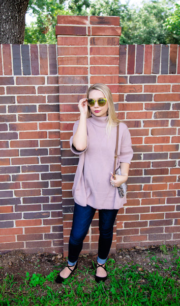 Anywhere She Goes Pullover Sweater Top-Dusty Rose
