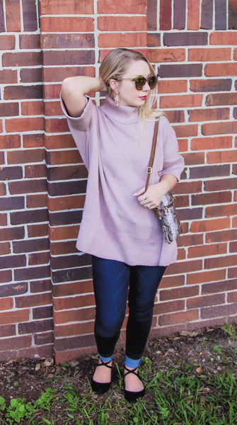 Anywhere She Goes Pullover Sweater Top-Dusty Rose