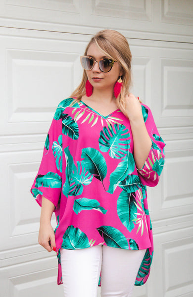 Margaritas in Maui Magenta Print Tunic Top