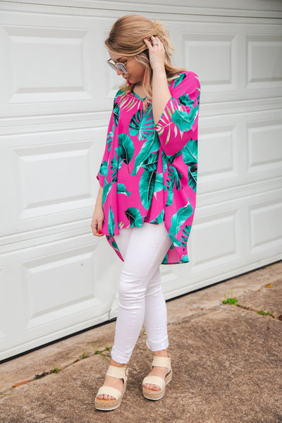 Margaritas in Maui Magenta Print Tunic Top