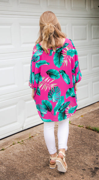 Margaritas in Maui Magenta Print Tunic Top