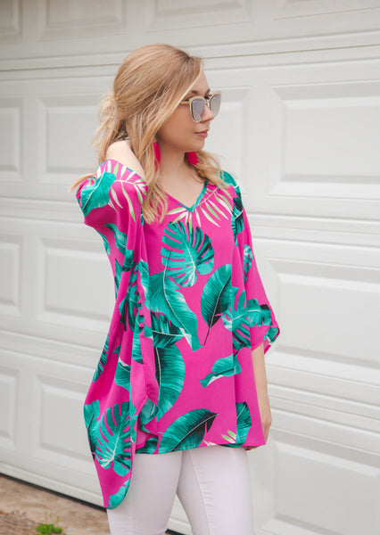 Margaritas in Maui Magenta Print Tunic Top