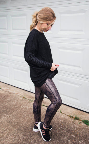 Iced Coffee Run Boxy Cut Charcoal Tunic