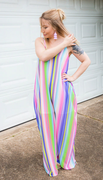 On The Beaches of Isla Verde Striped Maxi Dress