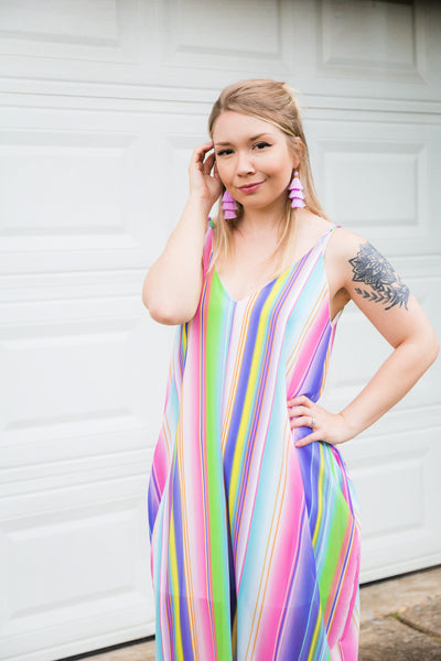 On The Beaches of Isla Verde Striped Maxi Dress