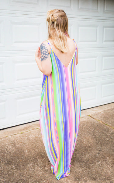 On The Beaches of Isla Verde Striped Maxi Dress