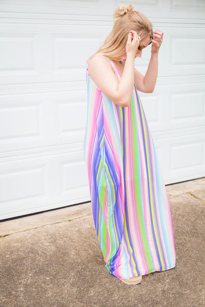 On The Beaches of Isla Verde Striped Maxi Dress